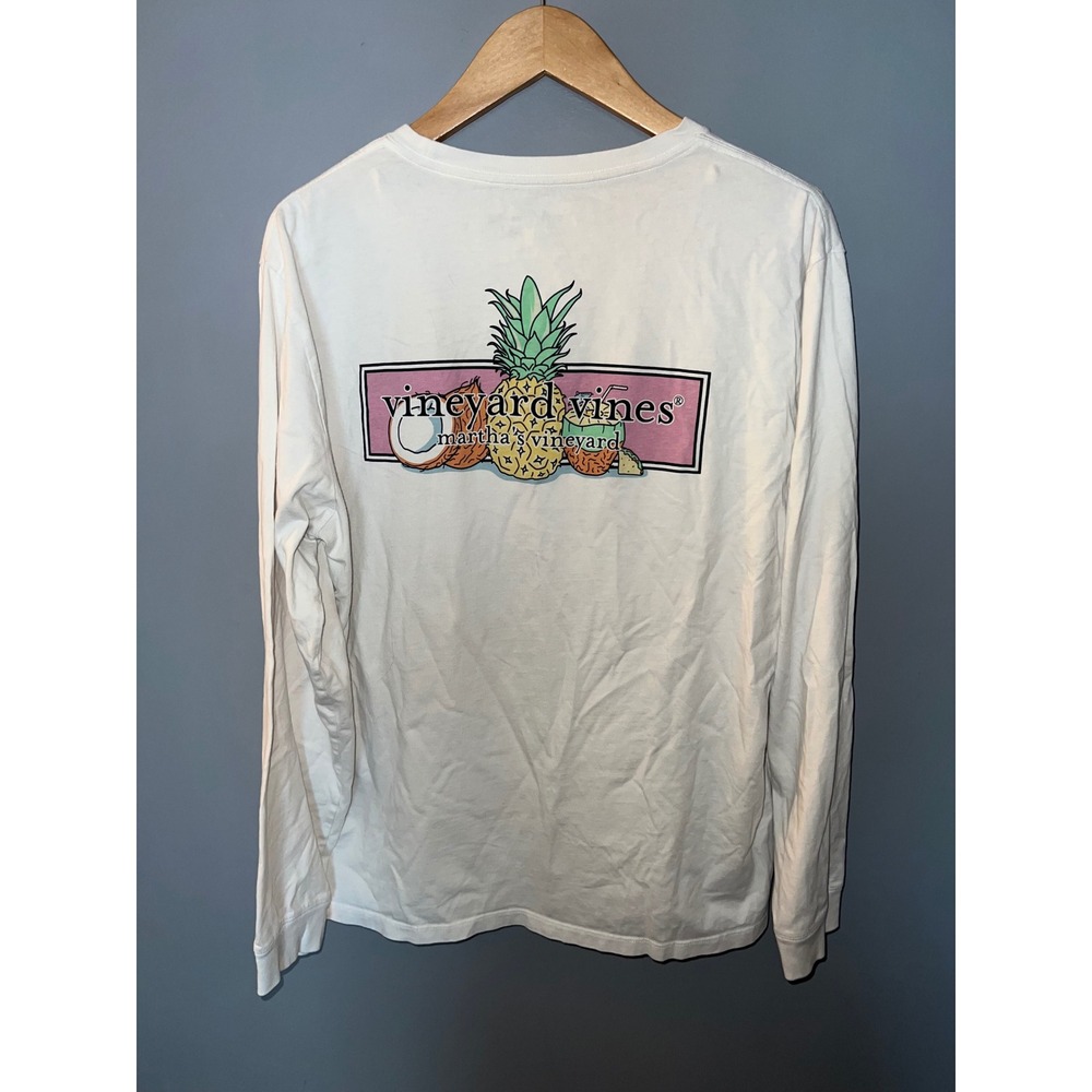 Vineyard Vines Marthas Vineyard Pineapple Tropical Graphic Long Sleeve Tee L
